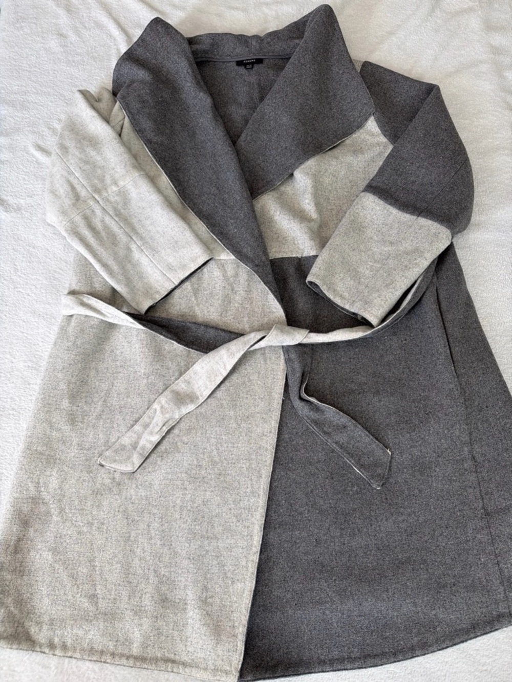 Alfani Color Block Wrap Coat 0X/1X Black